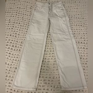 White Bershka Straight Jeans